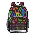 thumbnail image 6 of Iauyy Clear Backpack Heavy Duty PVC Transparent Backpack for College Workplace, Neon-colored Triangle, 6 of 8