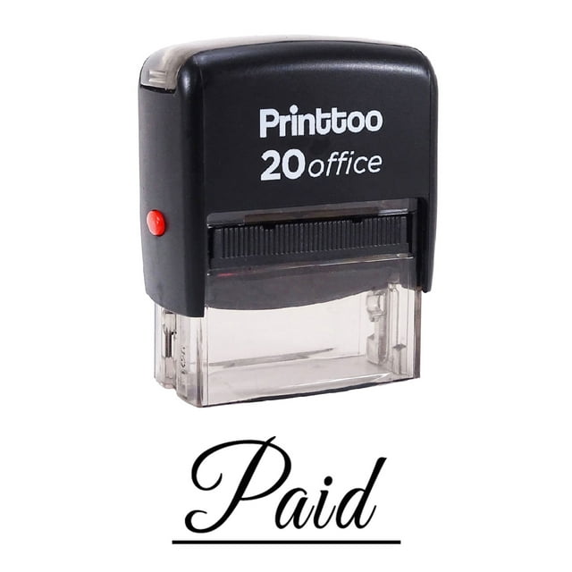 Printtoo PAID Self Inking Rubber Stamp Office Stationary Stamp-Black