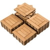 Renwick 12” x 12” Interlocking Wood Flooring Tiles for Deck, Pack of 27, Natural Wood