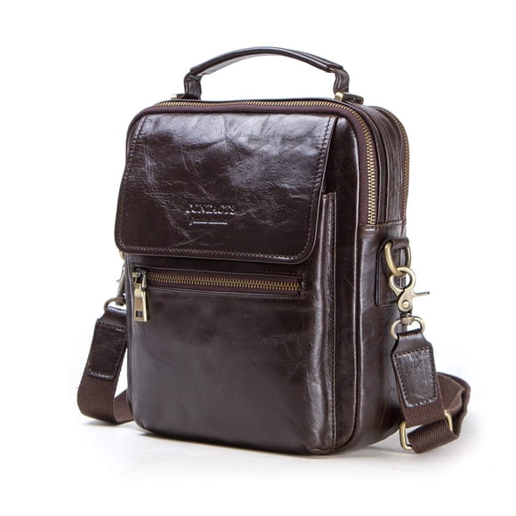 Contacts Leather Messenger Bag for Men, 9.7 inch iPad Vintage Genuine Leather Crossbody Business Shoulder travel Purse Handbag for work