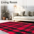 thumbnail image 2 of ODIKA 2'x3' Machine Washable Non-Slip Area Rug, Plaid Design Christmas Entry Seasonal Floor Covering High Traffic Rug, Red, 622561, 2 of 7