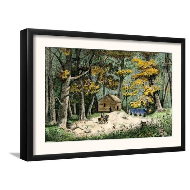 First Settler's Cabin in Indianapolis, Indiana, 1820 Framed Art Print
