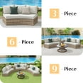 thumbnail image 5 of Jocisland Patio Conversation Set, 3 Piece Half-Moon Sectional Round Patio Furniture Set, Wicker Sofa Set, for Backyard Patio Garden, Beige, 5 of 7