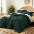 thumbnail image 2 of U by Bedsure Tufted Boho Comforter Set, 2 Pieces Farmhouse Shabby Chic Embroidery Bed Set, Soft Jacquard Comforter for All Seasons,Twin,Mallard Green, 2 of 6