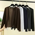 thumbnail image 6 of Womens Cardigans Lightweight, Yigetop Women's Thin Long Sleeved Cardigan for Women for Summer Large Size Loose Air Conditioning Shawl Exterior Exterior Light Weight Cardigan Women Coffee XL, 6 of 7