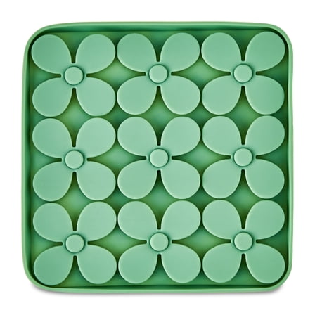 Vibrant Life Silicone Shamrock Snuffle Mat, Sage Green, 8" x 8"