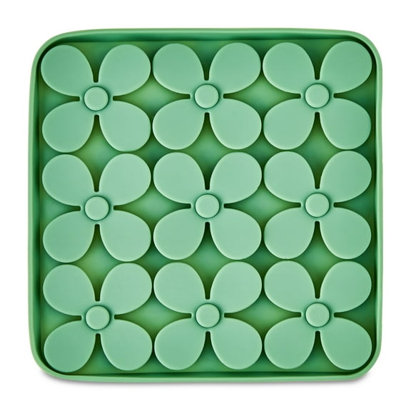 Vibrant Life Silicone Shamrock Snuffle Mat, Sage Green, 8" x 8"
