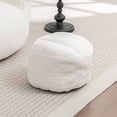 thumbnail image 3 of 42.5" Bean Bag Chair with Arms and Backrest Faux Fur Lounge Chair with Ottoman Floor Seating Shredded Foam Footrest Reading Relaxing Living Room Bedroom,White, 3 of 8