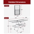 thumbnail image 2 of Sakugi Clothes Drying Rack, 2-Tier Foldable Laundry Drying Rack for Clothing with 32 Rods, Rustproof, Freestanding, for Indoor & Outdoor, 69.5" x 22.8" x 36.5", Gray, 2 of 2