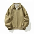 thumbnail image 5 of FRSASU Mens Knit Polo Sweaters Long Sleeve Color Block Vintage Polos Casual Dress Pullover Old Money Tops Khaki, 5 of 9