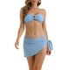 thumbnail image 1 of INSPIRAR CHIC Conjuntos de Bikini de Mujer con Anillo O de Canalé de 3 Piezas, Parte Inferior de Tanga de Triángulo con Hebilla en la Espalda, Trajes de Baño Grande Azul, 1 of 5