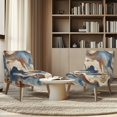 thumbnail image 4 of HELLHERO Marble Texture Elastic Bottom Wear-Resisting Armless Accent Chair Protector Anti-Crease Armless Accent Chair Cover for Armless Chair, 4 of 8