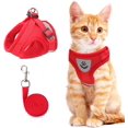 thumbnail image 1 of GFDYREE Cat Vest Harness and Small Dog Vest Harness for Walking, All Weather Mesh Harness, Cat Vest Harness with Reflective Strap, Step in Adjustable Harness for Small Cats (Red, S), 1 of 7