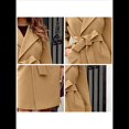 thumbnail image 4 of Gabardina Larga para Mujer, Elegante Chaqueta de Solapa, Abrigo Informal de Otoño e Invierno con Cinturón Caqui M, 4 of 5