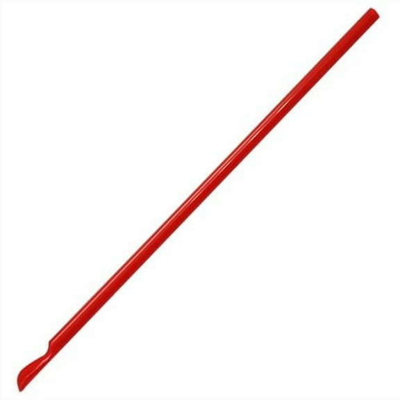 Karat 9.45'' Spoon Straws (6.5mm) Unwrapped (Red) - 10,000 ct