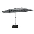 thumbnail image 1 of Costway Sombrilla de Exterior de 457.2 cm con Dos Lados, con Manivela y Base, Color Gris, 1 of 4