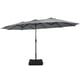 thumbnail image 1 of Costway Sombrilla de Exterior de 457.2 cm con Dos Lados, con Manivela y Base, Color Gris, 1 of 4