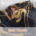 thumbnail image 3 of Black Yellow Twin Size Comforter Set, Fluid Texture Abstract Art Modern Style Bedding for All Seasons, 4 Pcs Bed Set, 1 Quiltcover (68"x86") ,1Sheet(67"x116"), 2Pillowcases (30"x20"), 3 of 9