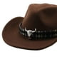 thumbnail image 5 of Sombrero de vaquero occidental para hombre, sombrero de verano para exteriores, cálido, accesorio de disfraz de moda, sombrero de vaquera Café, 5 of 9