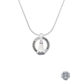 thumbnail image 2 of Delight Jewelry Silvertone 3-D White Ghost with Black Crystals Gymnastics Ring Charm Necklace, 18", 2 of 4