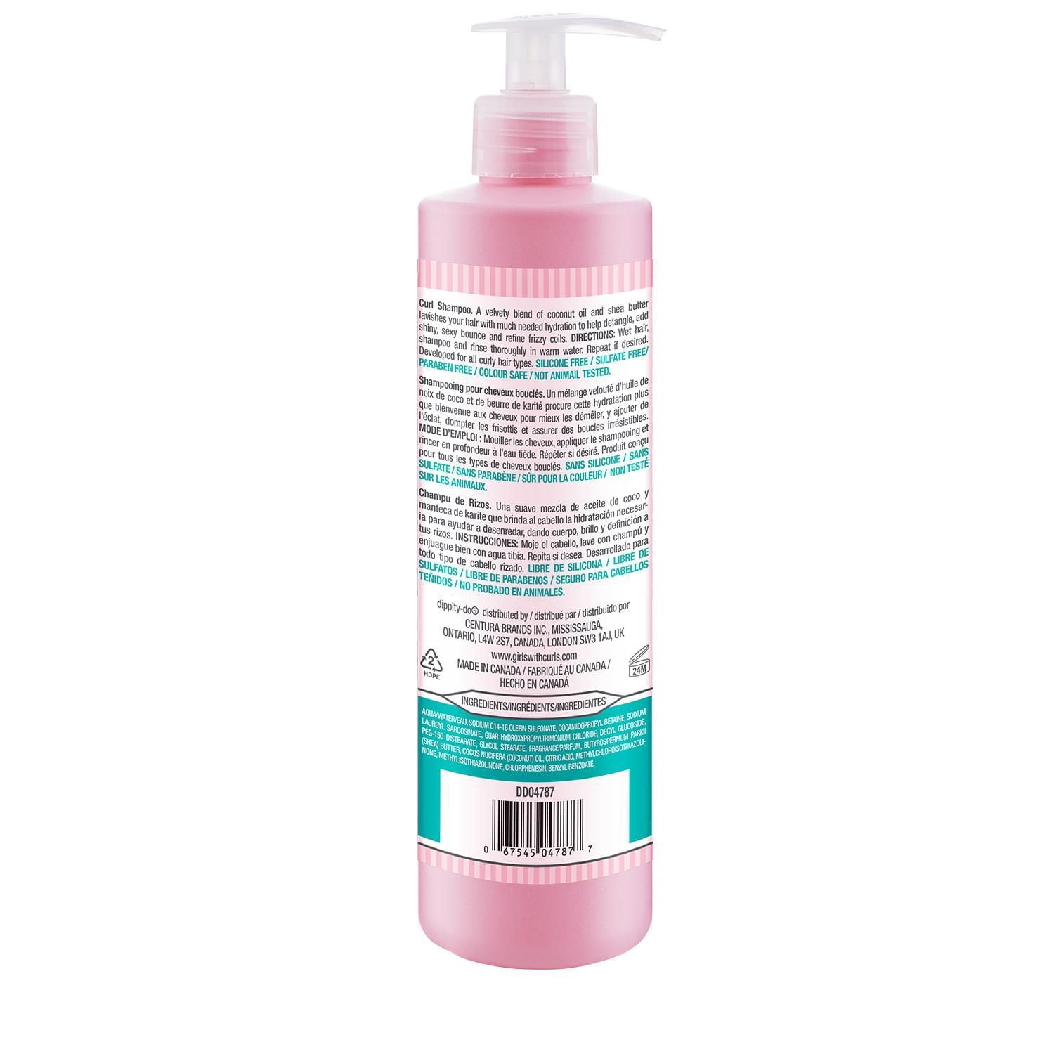 Shampooing pour cheveux bouclés – Nettoie en douceur, scelle l’hydratation et augmente le lustre des cheveux secs, frisottés et bouclés – Convient aux cheveux colorés, sans sulfate et avec ingrédients 400 ml, coco et karité