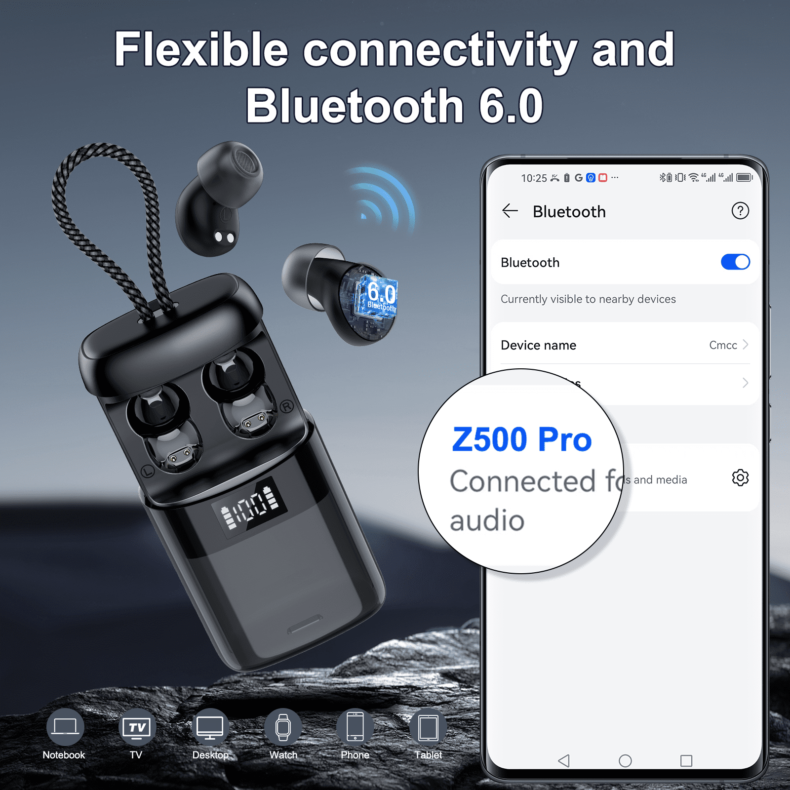 AI Sleep Earbuds Bluetooth 6.0 in Ear, Mini Sleep Headphones with Sleep Monitor and APP, Small Earplugs for Side Sleepers, 48H Playtime Sleep Earphones with Sleep Mode, Personal Alarm, Black