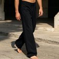 thumbnail image 4 of LODIENY Men Baggy Jeans Straight Wide Leg Skater Hip Hop Denim Pants Loose Fit Button Waist Vintage Y2K Streetwear Trousers with Pockets Black XXXL, 4 of 7
