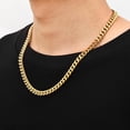 thumbnail image 3 of Tilga Christmas gift, silver/14K gold plated men's necklace, 5mm/7mm/9mm stainless steel Cuban chain necklace, men's necklace length 18-24 inches., 3 of 6