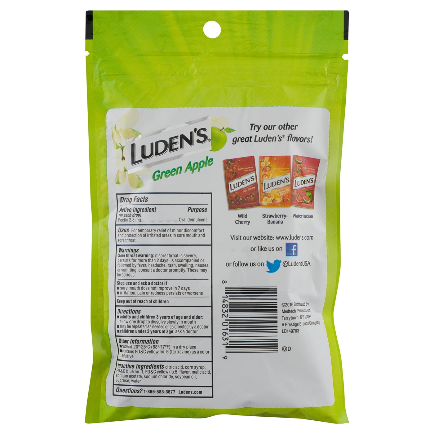 Ludens Green Apple Cough Drops Nutrition Nutrition Pics