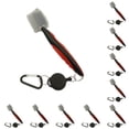 thumbnail image 3 of Wosthever Cepillo para palos de golf de acero inoxidable Reemplazo portátil de mano Cepillos para zapatos de bola de doble cara con mosquetón Rojo con tapa 10Conjunto, 3 of 6