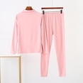 thumbnail image 2 of Bixock Pajamas Two Piece Set for Women,Women Plus Szie Pajamas,Pajamas for Women Casual Solid Color Warm Double Sided Loose Crew Neck Long Sleeve Soft Cozy Winter Sleepwear Pajamas Set, 2 of 5