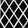 4.2x4.2 Black Diamonds Talavera Mexican Tile, Set of 9 pcs