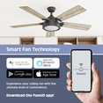 thumbnail image 6 of Prominence Home 52" Potomac IO Matte Black Remote Control Ceiling Fan, Smart Fan, 5 Blades, 6 of 13