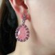thumbnail image 3 of Pendientes de gota de agua de color rosa de la industria pesada de lujo ligero amor circón con incrustaciones de patrón de color dulce atmósfera S925 pendientes de aguja de plata Sincero Electrónica, 3 of 5
