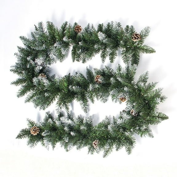 Christmas Wreath Clearance! 1X Rattan Christmas Garland Snow Flocked Garlands Decoration Green Xmas Festive Wreath with Berries Pinecones