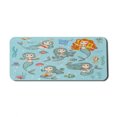 thumbnail image 1 of Mermaid Computer Mouse Pad, Composition Girls Different Types of Sea Creatures Marine Themed Print, Rectangle Non-Slip Rubber Mousepad X-Large, 35" x 15" Gaming Size, Teal Orange, by Ambesonne, 1 of 2