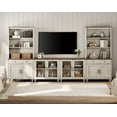 thumbnail image 6 of Farmhouse Wall Unit Entertainment Center with Doors & Drawer, TV Stand with Bookshelves for TVs up to 75", Media Console Table for Living Room, Bedroom & Home Theater in Rustic White, 6 of 7