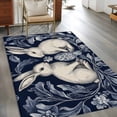 thumbnail image 3 of 3'x5' Area Rugs, Elegant Bunny Easter Indoor Outdoor Area Rug for Living Room Bedroom, Pastoral Spring Floral Washable Bathroom Rugs Kitchen Floor Carpet Mats Home Decor Aesthetic, 3 of 8