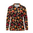 thumbnail image 4 of Yuyamidu Mushroom Golf Shirts Women Fall Maple Leaves Golf Top Long Sleeve Tennis T-shirt Thanksgiving 1/4 Zip Up Sports Outfits Size S, 4 of 8
