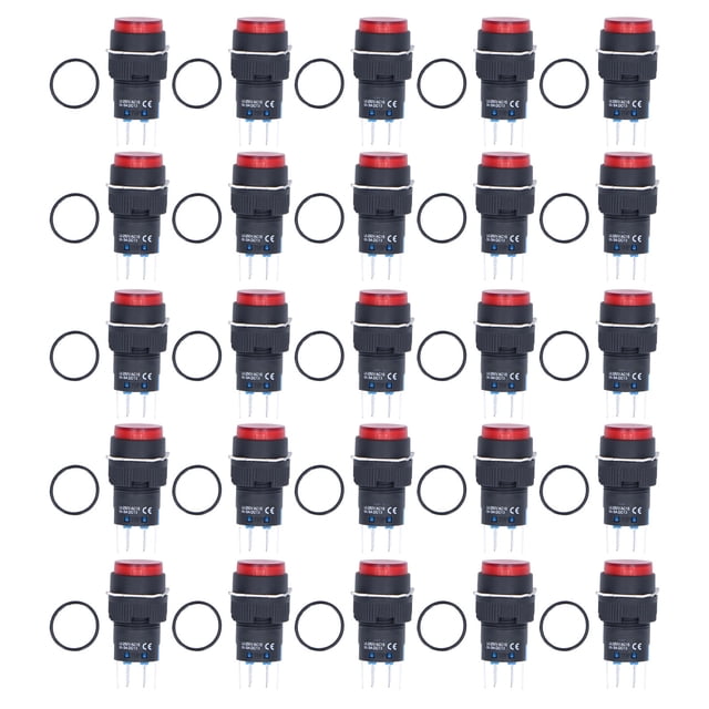 Button Switch, 2 Action Modes Momentary Push Switches 25Pcs 12V Round With Light For Control ANGGREK Otros