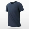 thumbnail image 2 of ZCFZJW Mens Casual Summer T-Shirts Trendy Solid Color Short Sleeve Round Neck Plain Tees Shirt Big and Tall Regular Fit Comfy Basic Tshirt Tops Dark Blue XXL, 2 of 8
