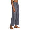 thumbnail image 6 of Women Linen Pants Wide Leg Boho Pants Loose Lightweigt Beach Palazzo Harem Pants with Pockets, L, 6 of 7