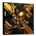 thumbnail image 2 of Designart "Geometric Wonders In Bold Gold And Black III" Modern Geometric Floater Framed Canvas Prints, 2 of 5