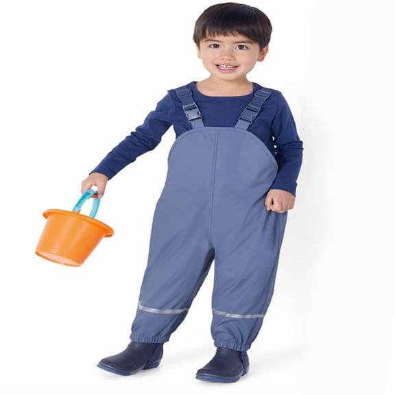 EnJoCho Toddler Girls Rain Pants 𝖶aterproof Suspender Bib Overalls Lightweight Mud Dirty Proof Rain Suit Outdoor Play Kids