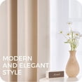 thumbnail image 5 of Thermal Insulated Blackout Curtain 140x160 cm Short Beige Interior Small Window Curtains for Living Room Bedroom Set of 2 with Eyelets, 5 of 5