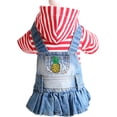 thumbnail image 2 of ERK Robe pour Chien Brodée de Fruits, Vêtements à Rayures, Veste à Capuche en Denim pour Chiot, 2 of 6