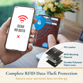 thumbnail image 4 of ComfiTime Slim Men’s Wallet - RFID Minimalist Wallet for Men & Women, Small Thin Leather Wallet with ID Window, Credit Card Holder Front Pocket Wallet, Travel Accessories & Gift Box, Brown, 4 of 11