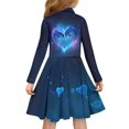 thumbnail image 3 of DISNIMO Dolphin Dress for Girls Heart Dresses for Children Fall Matching Dresses Girls 13-14 Long Sleeve Dresses with Collars for Girls Button Down Dress Girl Twirly Dress Kids Skater Dresses Casual, 3 of 7