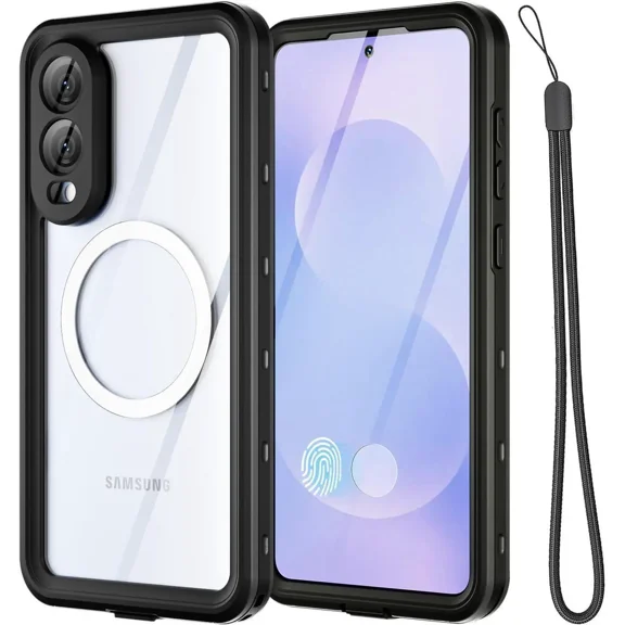 for Samsung Galaxy S25 Edge 6.7 inch Case Waterproof, Clear Water Proof Shockproof Snowproof Dustproof Full Body Rugged Transparent Underwater Phone Case with Lanyard Built-in Screen Protector