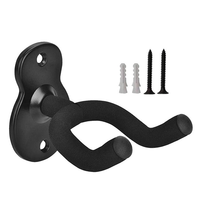 Gancho para guitarra Soporte para guitarra en forma de U Soporte de gancho Fácil instalación (Negro)